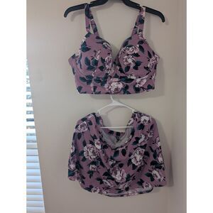 Torrid Floral Two-Piece Swimsuit Set – Top 4F & Skirt 3 – Worn Once